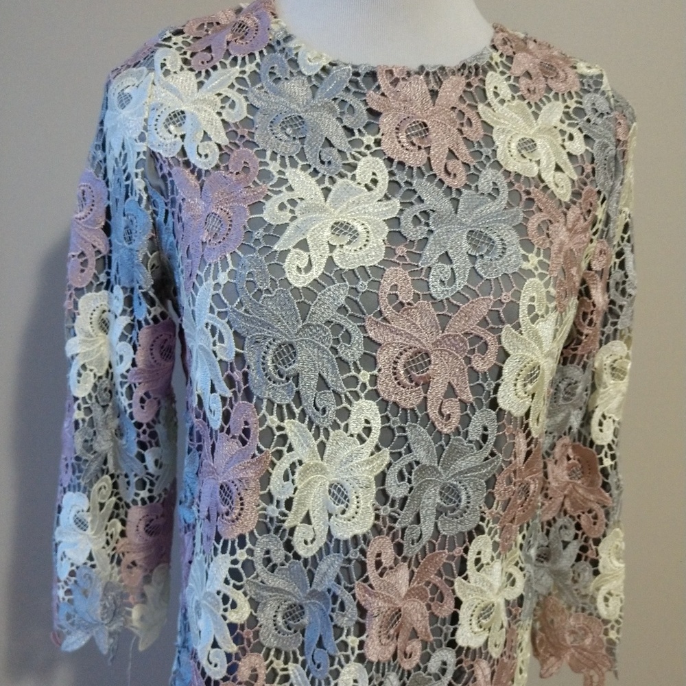 Gray & Mauve Floral Dress